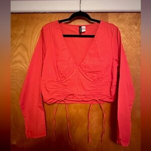 Women's Red Long Sleeve Top